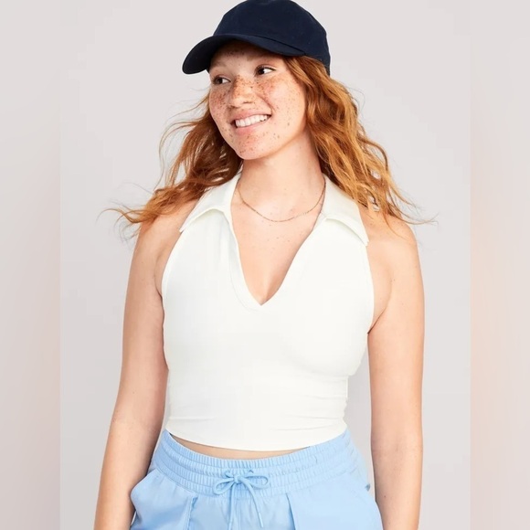 NWT! Magnolia Fitted PowerSoft Sleeveless Cropped Polo - XXL TALL & LARGE TALL 🤎 - Picture 2 of 7